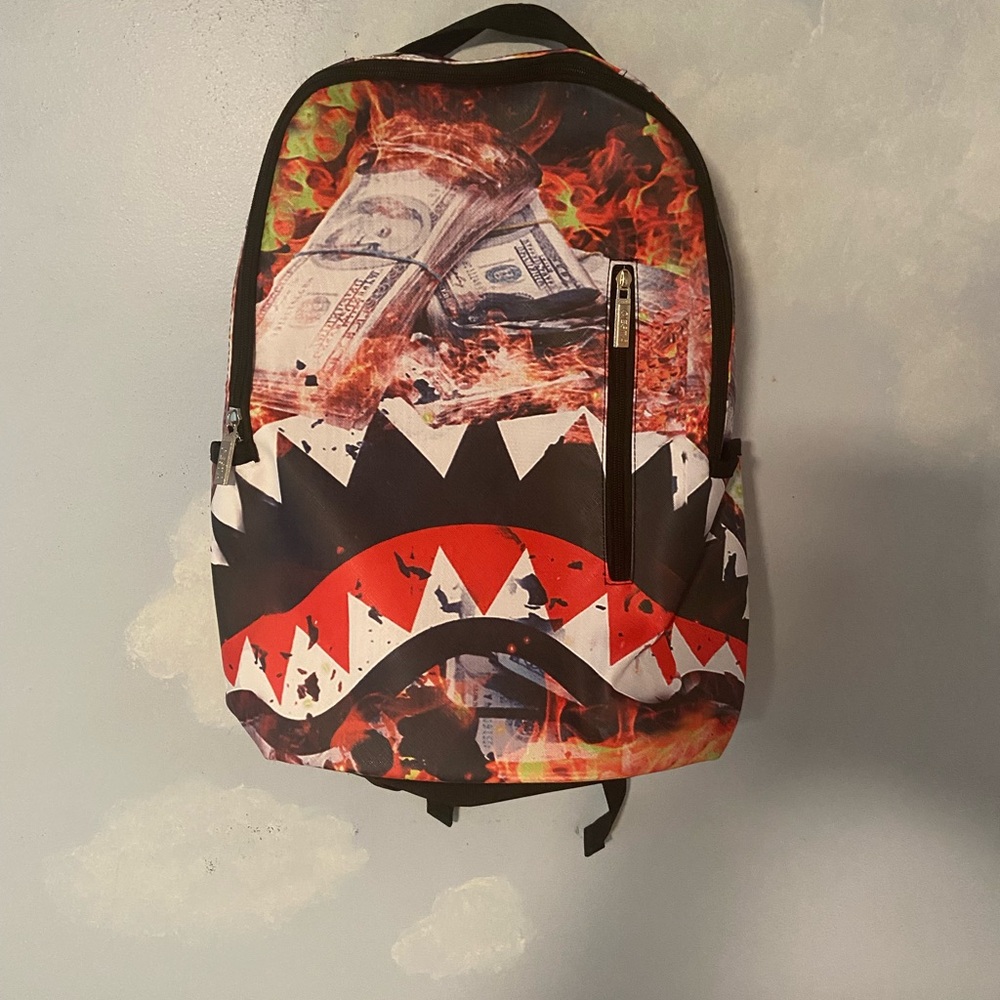 Sprayground Red and Black Shark Mouth Backpack